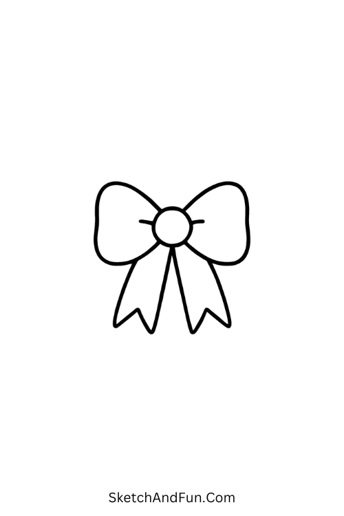 Christmas themed sketch ideas showing a ribbon bow with rounded loops.