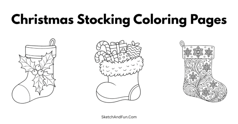 Christmas Stocking Coloring Pages For KIds