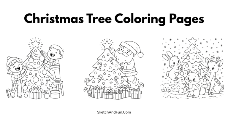 Christmas Tree Coloring Pages For KIds