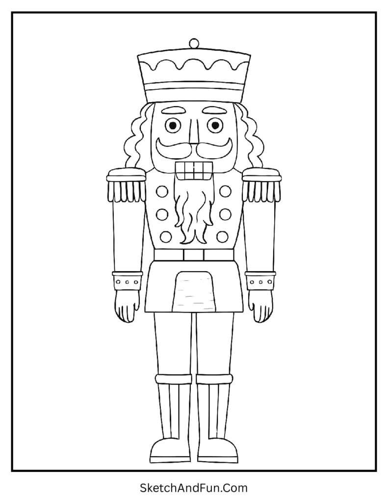 Classic Nutcracker Soldier in red coat from nutcracker coloring pages pdf collection.