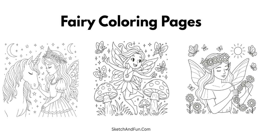 30 Fairy Coloring Pages