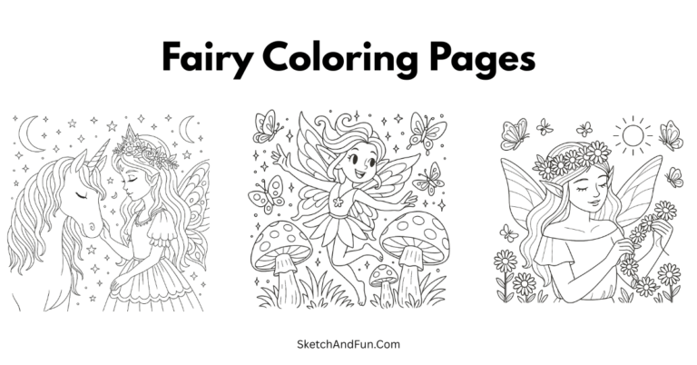 Fairy Coloring Pages For Kids