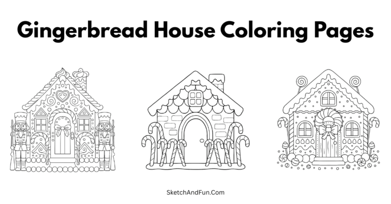 Free Gingerbread House Coloring Pages For Kids