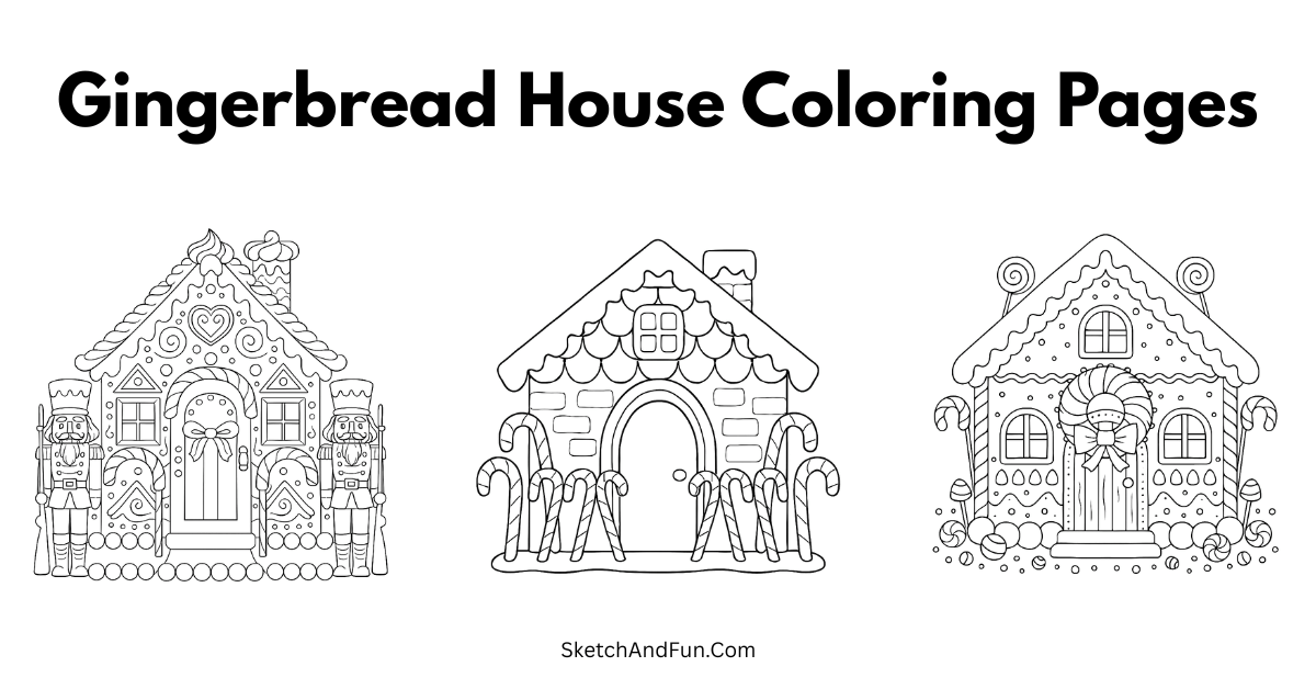 Free Gingerbread House Coloring Pages For Kids