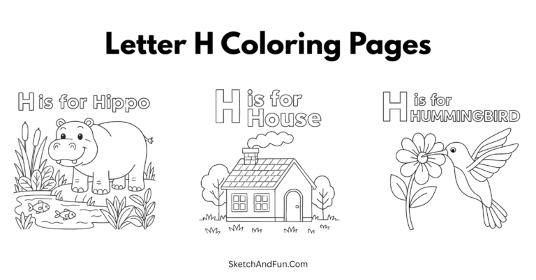 Letter H Coloring Pages For Kids