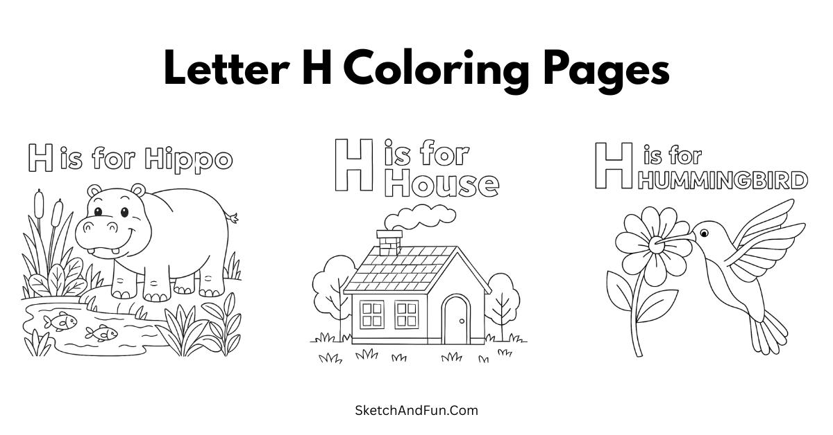 Letter H Coloring Pages For Kids