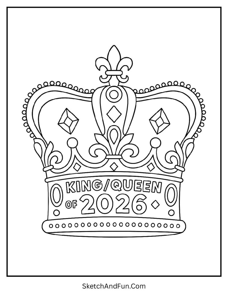 Crown craft 2026 – new year themed coloring sheet free