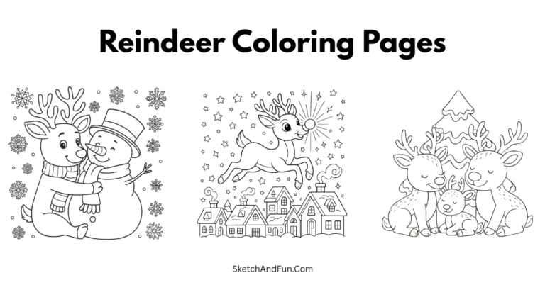 Free Reindeer Coloring Pages For Kids
