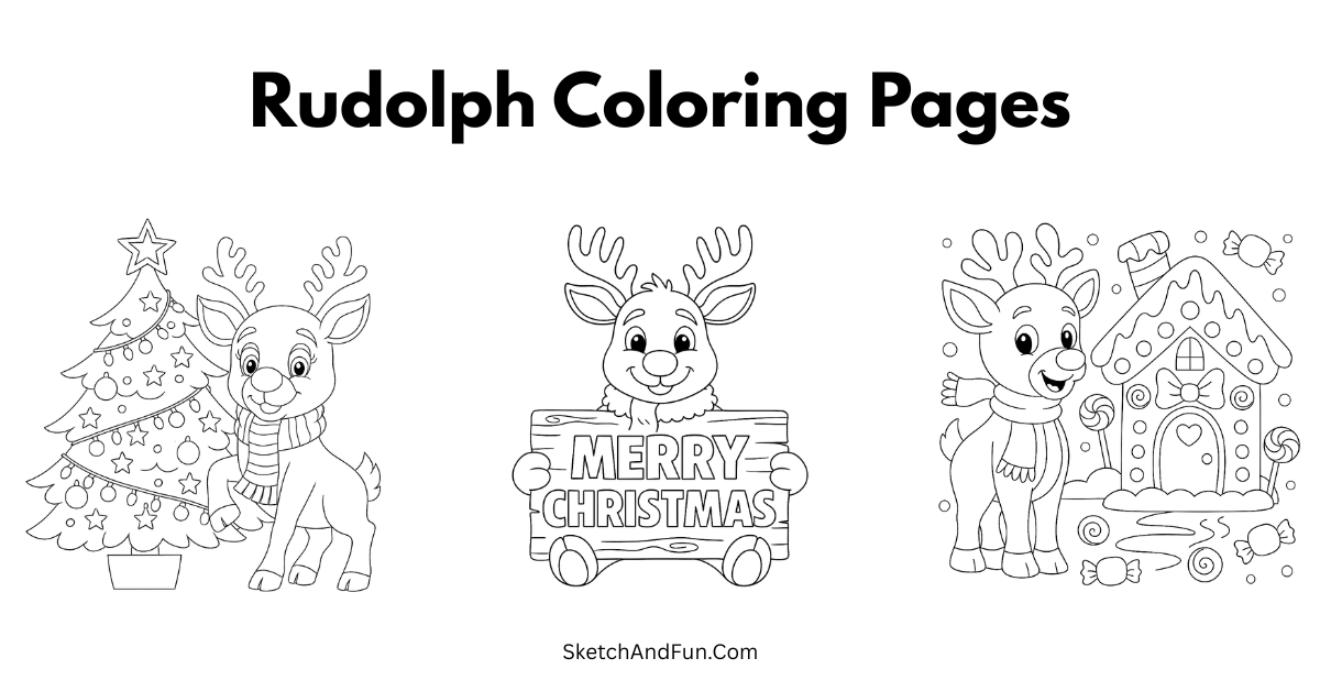 Rudolph Coloring Pages For Kids