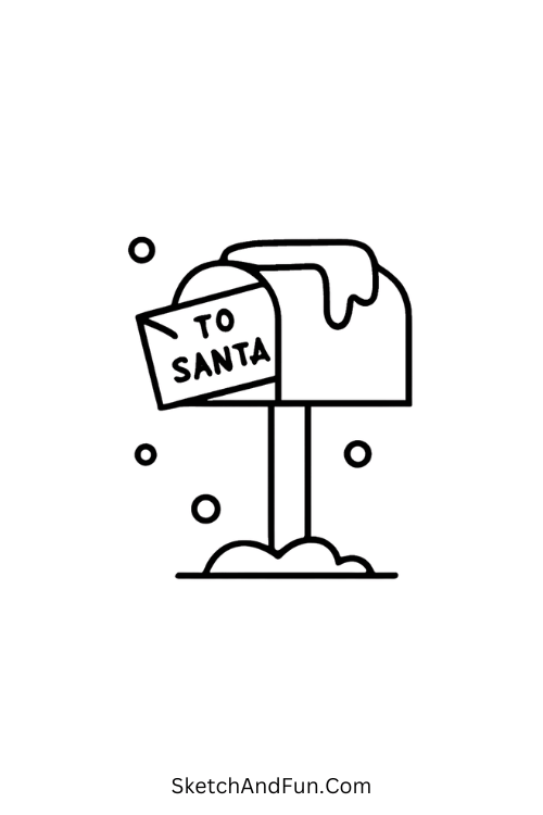 Mailbox with Santa letters, creative idea for Christmas holiday illustrations.