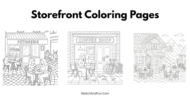 Free Storefront Coloring Pages For Kids