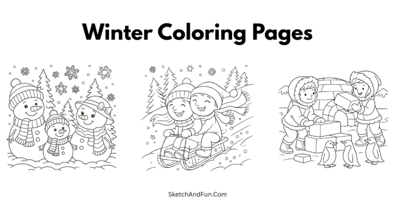 Winter Coloring Pages For Kids'