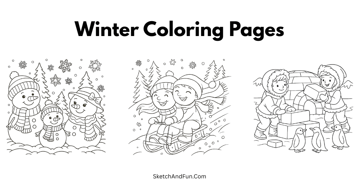 Winter Coloring Pages For Kids'
