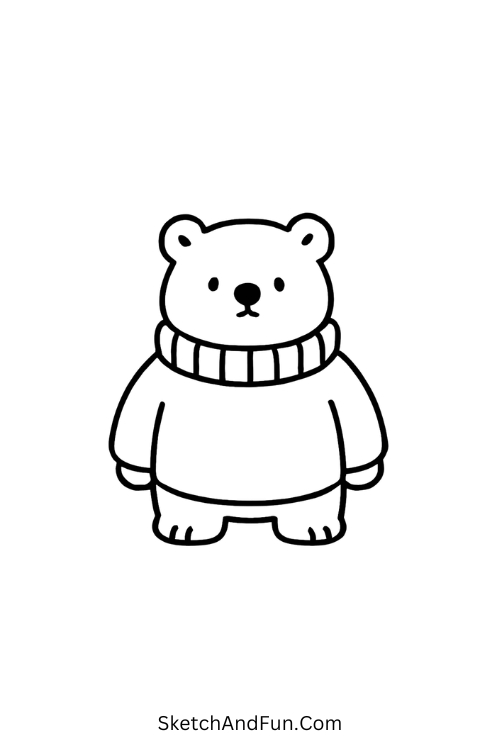 Bear in a Sweater for cozy illustration ideas with soft sleeves.