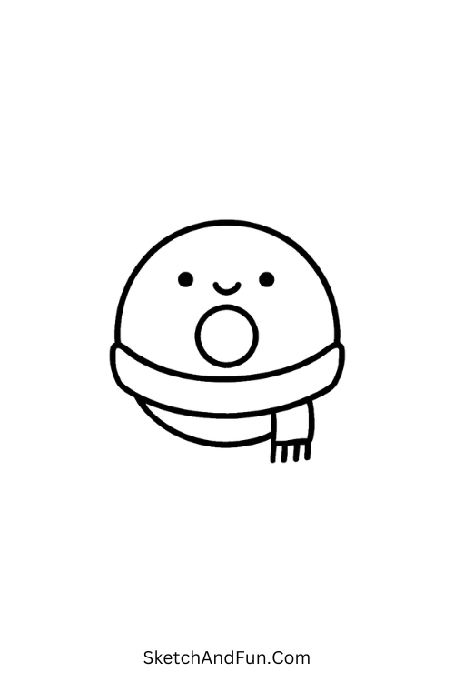 Donut with Scarf for cozy drawing ideas cute for kids.