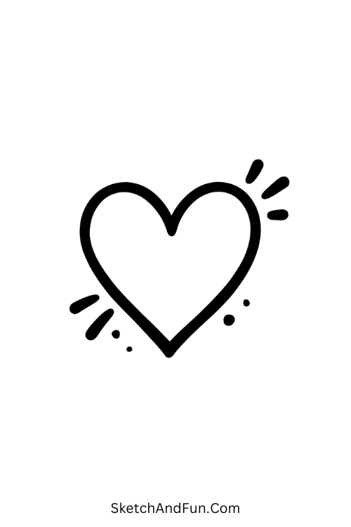 Pop culture cool drawing ideas – Graffiti heart with bold spray outline.