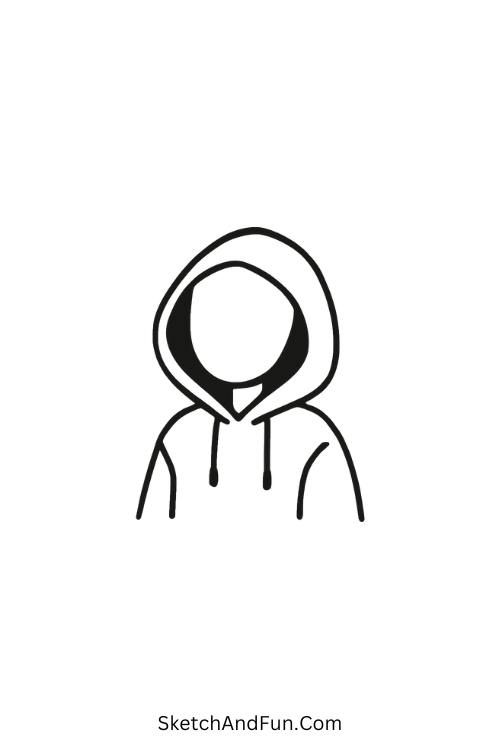 Cool drawing ideas easy but impressive – Hoodie aesthetic sketch for teens.
