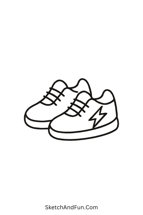 Cool drawing ideas for girls aged 8-12 – Lightning sneakers glowing bright.