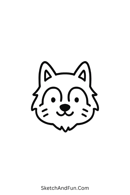 Cool drawing ideas for Instagram feed – Minimal wolf line drawing.
