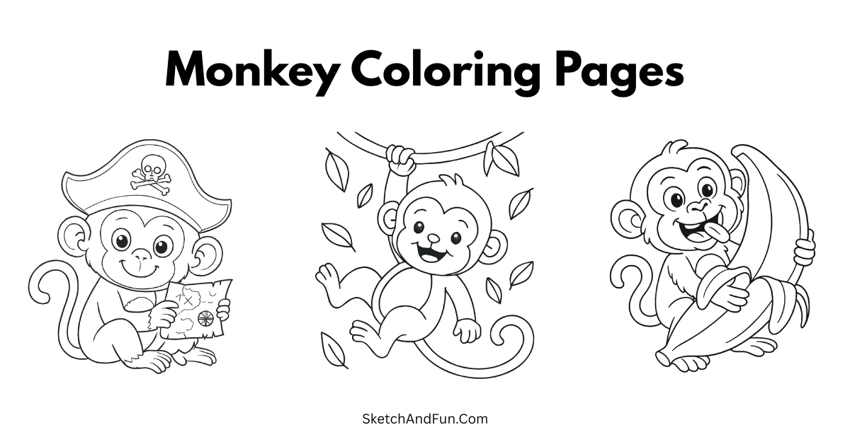 Monkey Coloring Pages For Kids