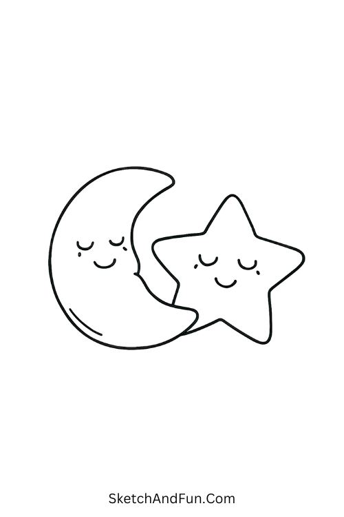 Moon and Star Pillows for cozy bedroom drawing ideas easy.
