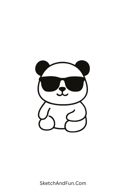 Cool drawing ideas geometric shapes – Panda wearing shades looking funny.