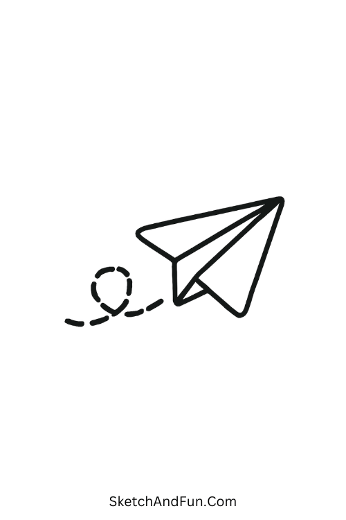 Cool drawing ideas plants flowers – Flying paper airplane drawing.