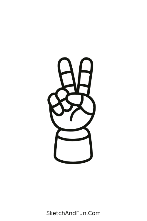 Cool drawing ideas anime style – Robot hand making peace sign.