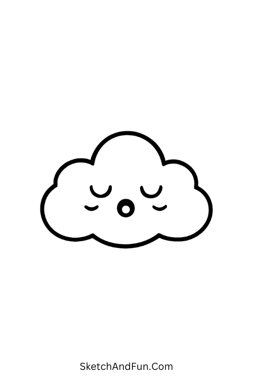 Sleepy Cloud for cozy simple doodles with soft smile.