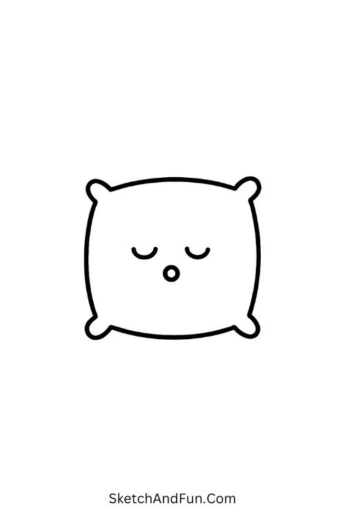 Sleepy Pillow for cozy doodle ideas with simple cute face.