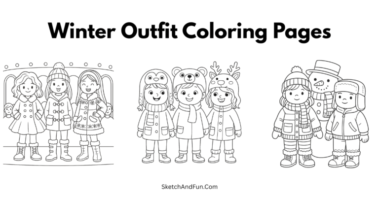 Winter Outfit Coloring Pages For Kids