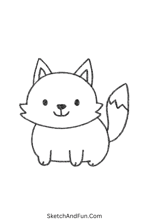 Baby fox with soft ears made for simple drawing prompts for kids.
