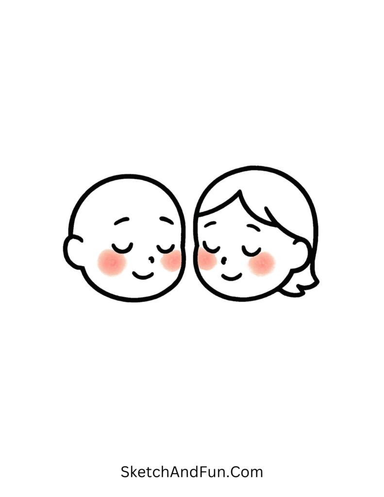 Tiny house with heart, cute doodles for boyfriend black and white style