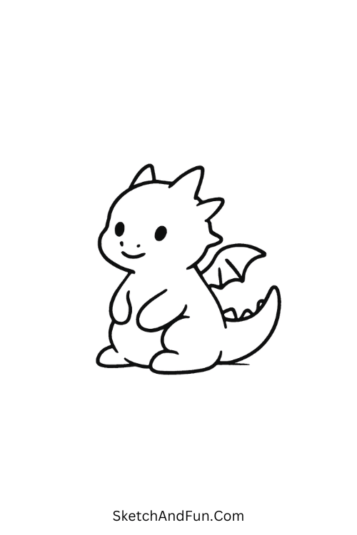 Tiny snow dragon peeking out for winter illustration ideas cute