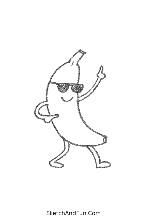 Dancing banana disco scene with funny drawing ideas vibes