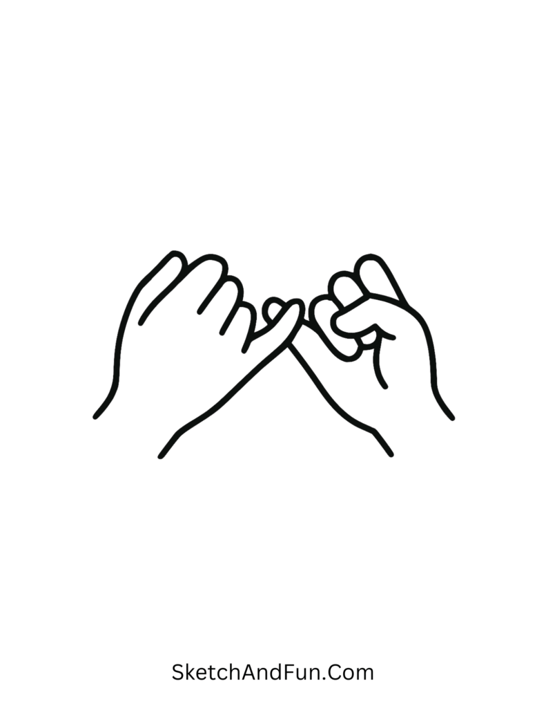 Pinky promise symbol art, cute doodles for boyfriend simple and meaningful