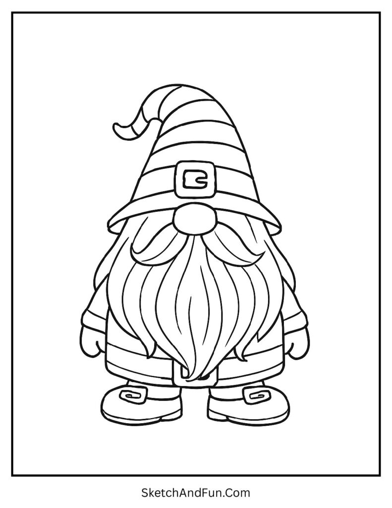 Gnome-style leprechaun with beard for leprechaun coloring pages St Patrick’s Day