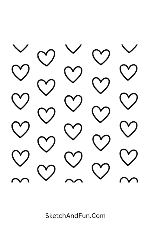 Pattern of small hearts for valentine doodle art easy