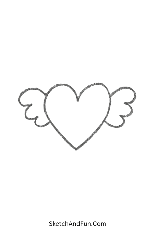 Heart with wings adorable for easy drawing craft ideas kids love.