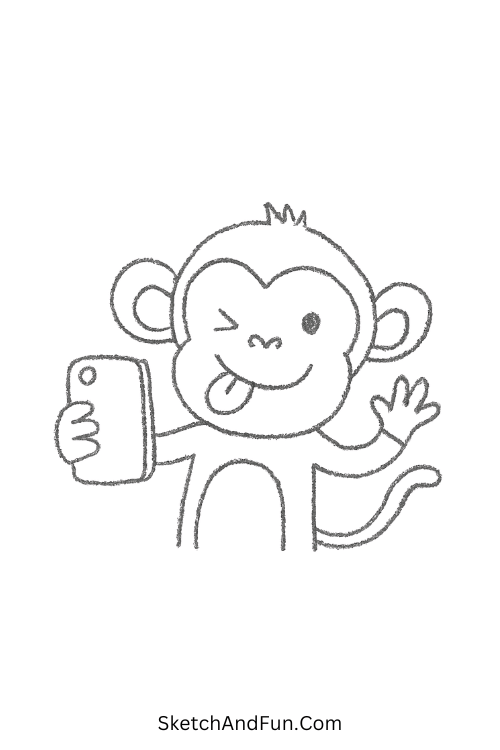 Monkey selfie moment made for funny meme drawings