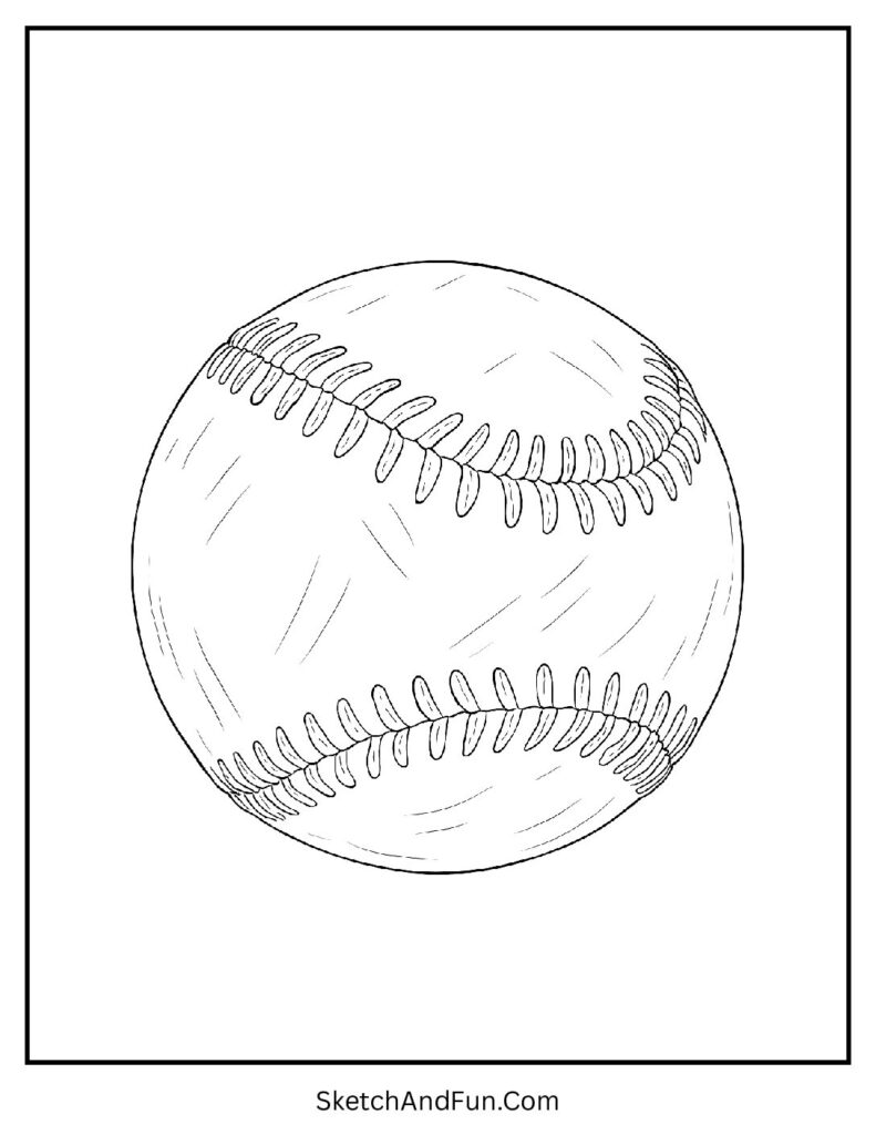Realistic stitching baseball ball coloring pages texture