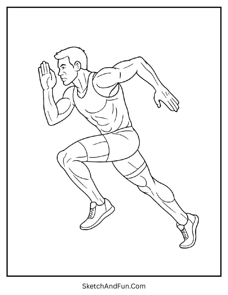 Runner sprinting fast baseball player coloring pages motion