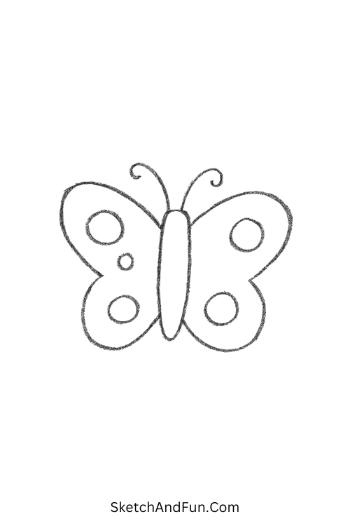 Simple butterfly with soft wings made for simple drawing ideas step by step.