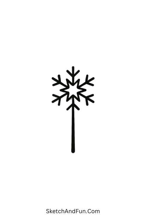 Snowflake wand sparkling magical for winter drawing ideas with color