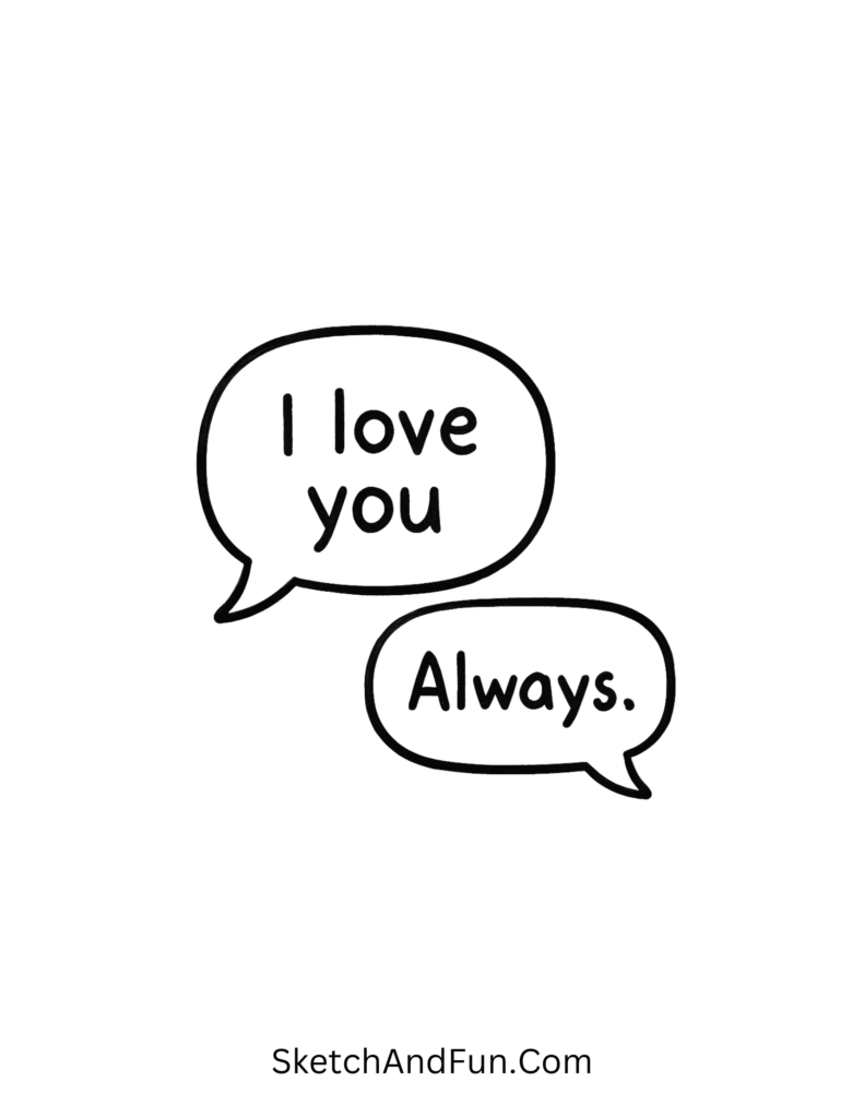 Tiny house with heart, cute doodles for boyfriend black and white style