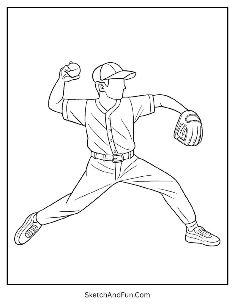 Throw to first baseball coloring pages printable action