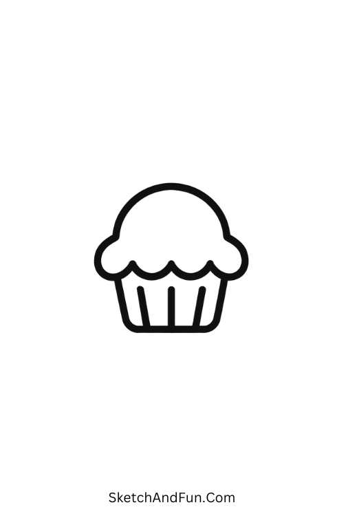 Tiny cupcake with snowy frosting for winter doodle ideas for journal