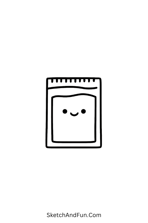 Smiling cocoa packet character for winter doodle art ideas