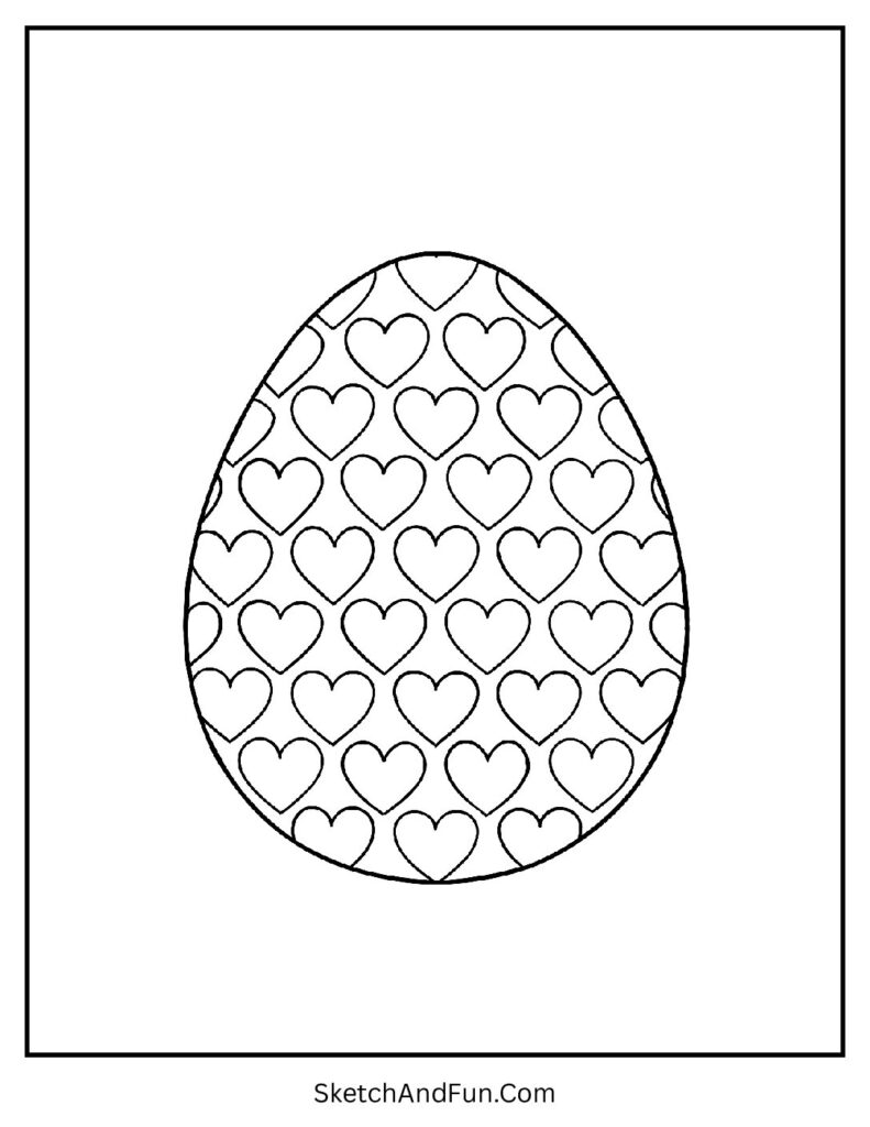 Heart pattern egg from easter egg coloring pages for kindergarten easy shapes