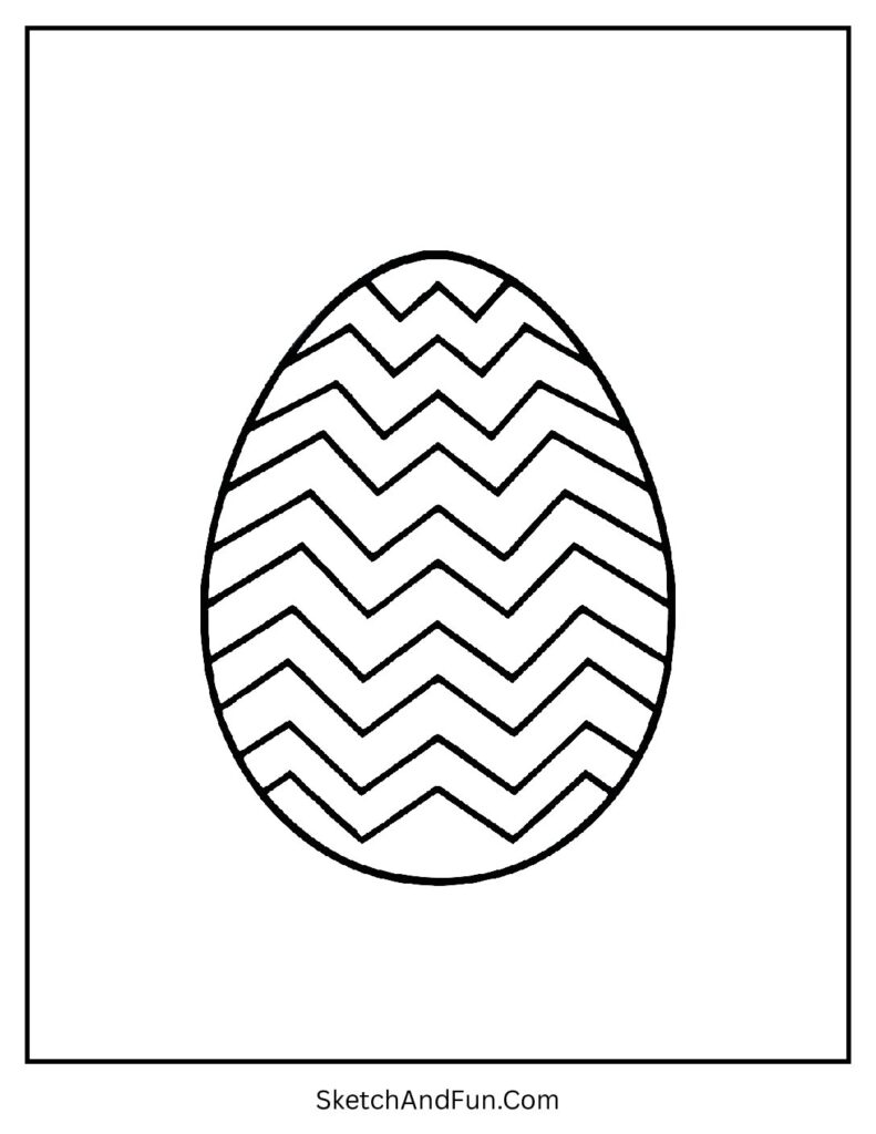 Zigzag patterned egg from easter egg designs to color with modern look